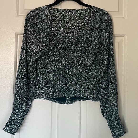Abercrombie & Fitch Green Floral Long Sleeve Top - Picture 4 of 4